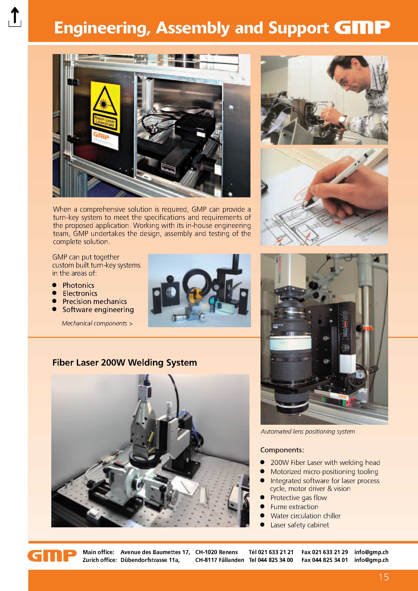 Enginerring, Assembly and Support Catalog Page 15 GMP SA